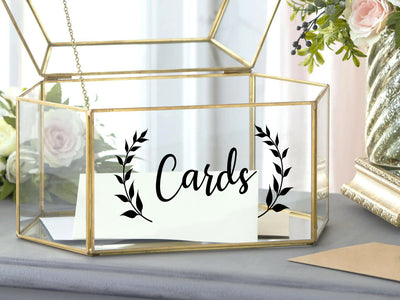 Cards with Wreath Leaves Wedding Card Box Vinyl Decal Sticker