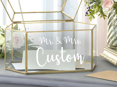 Mr. & Mrs. Wedding Decal - DECAL ONLY - Personalized Surname Wedding Decal Sticker