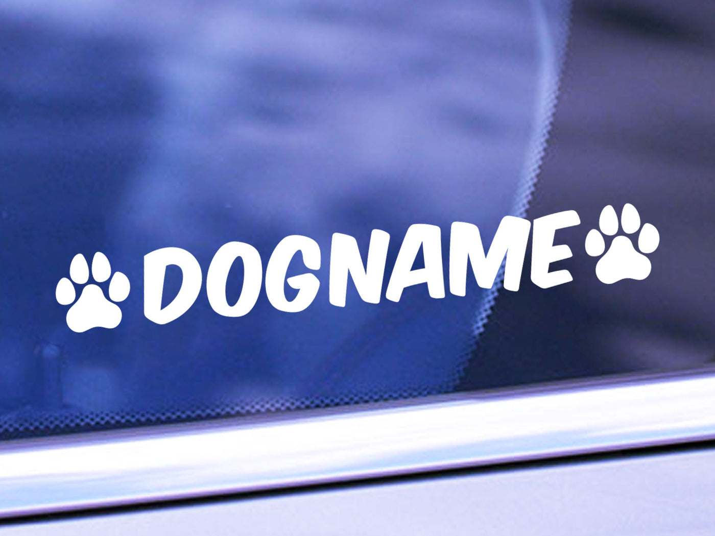 Dog Name Sticker Design Custom Paw Print Dog Name Sticker – VyoletShop