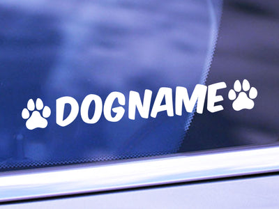 Custom Dog Name Decal - Paw Print Dog Name Sticker - Personalized Pet Decal - Dog Bowl Decal - Gifts for Dog Lovers - Sticker for Dog Bowl -Pet parent decal - pet parent gift - dog mom -dog mom gift - dog parent - fur baby