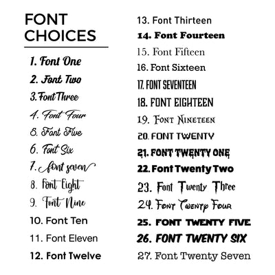 vinyl decal fonts choices