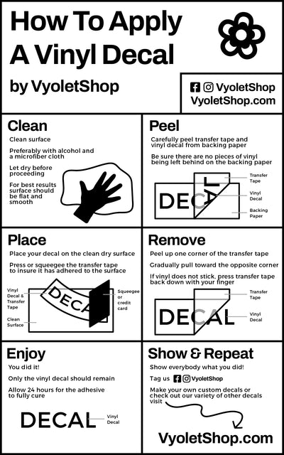 how to apply vinyl decal instructions - vyoletshop 