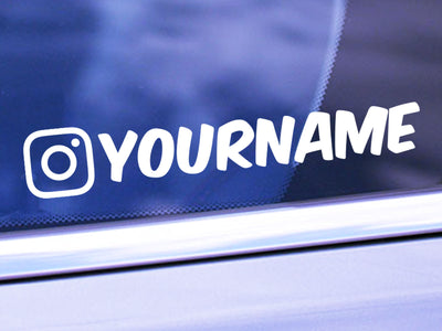Custom Social Media Username Decal - Personalized Username Sticker - Social Media Car Window Vinyl Decal Sticker
