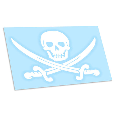 Jolly Roger Pirate Skull Vinyl Decal - Car/Truck Window Decal - Pirate Skull & Cross Swords Bumper Vinyl Decal Sticker
