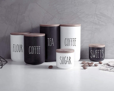 Flour and Sugar 1 each vinyl decal stickers for kitchen container jars  small to Xlarge sizes b2307